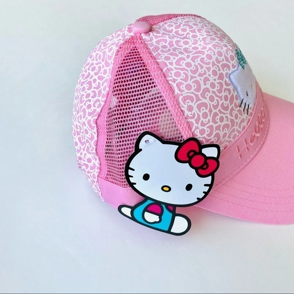 HELLO Kitty Pink Mesh Trucker Hat Women + Girls - Picture 8 of 16